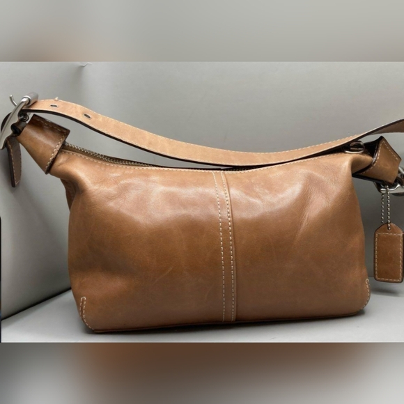 Coach Vintage camel small legacy zip Demi Hobo shoulder bag #9564 - Picture 1 of 13